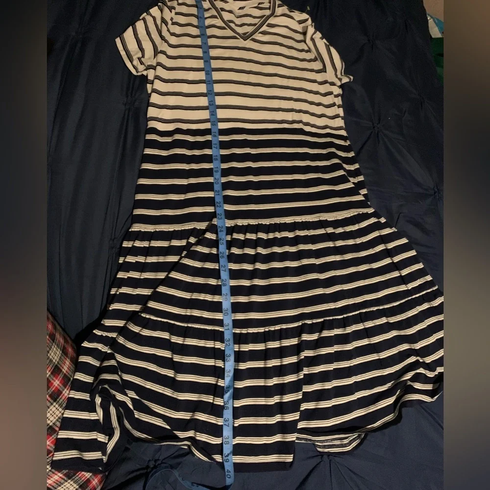Lands' End White and Blue Ruffled Tiered Sundress - Picture 6 of 6